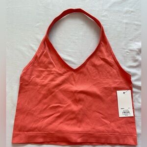 Orange cropped halter top